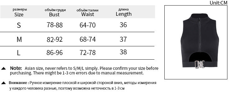 Dark Slim-fit Off-shoulder Waist Hollow-out Vest Top For Women