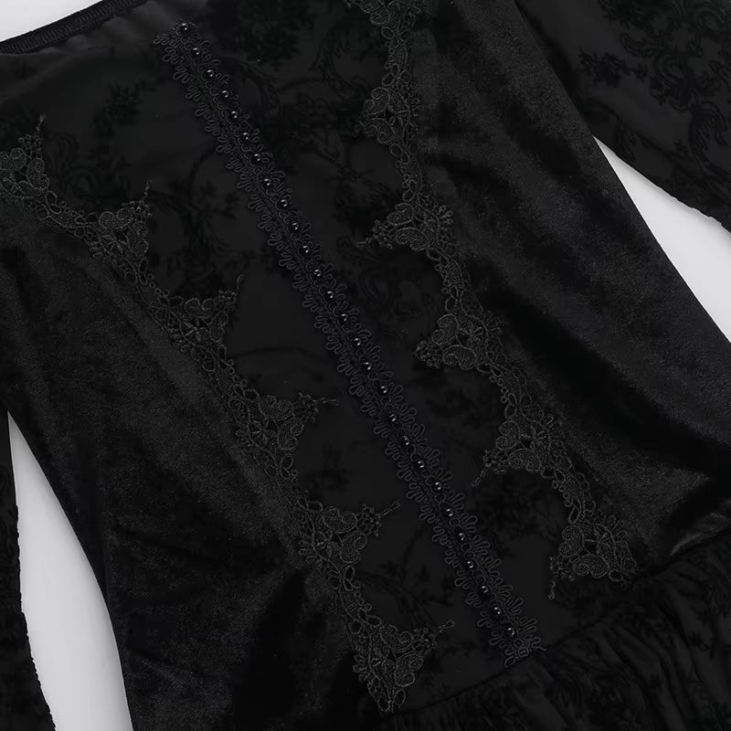 Black Summer V-Neck A-Line Dress DS4