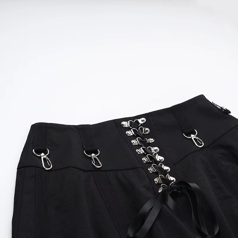Black High Waist Long Skirt SK9