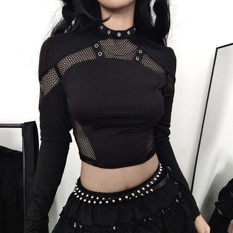 Dark Style Fashion Hollow Design Sense T-Shirt