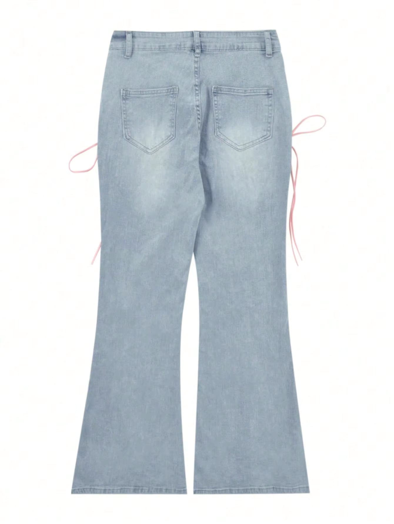 Y2K Low-Rise Tie-Side Flare Jeans β Raw Hem & Split Front PT10