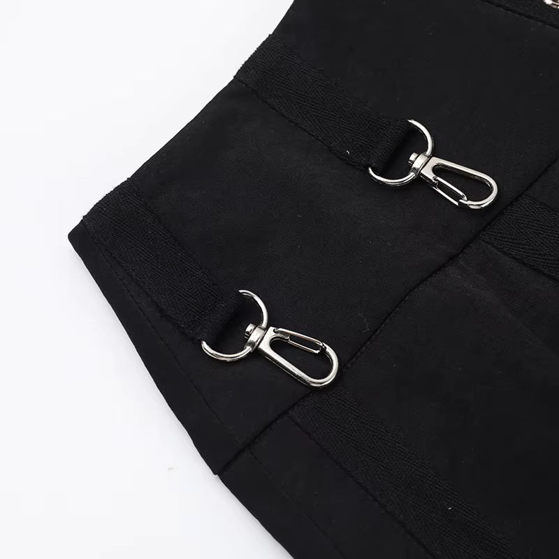 Black High Waist Long Skirt SK9