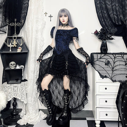 New Lace Off-shoulder Tassel Top For Women