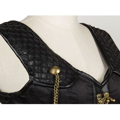 Steampunk Corset Vest with Chain and Buckle Details