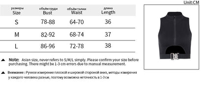 Dark Slim-fit Off-shoulder Waist Hollow-out Vest Top For Women