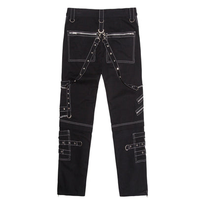 Foreign Trade Personality Casual Pants Men's Gothic Pants Punk Rock Eyelet Cargo Bondage Pants