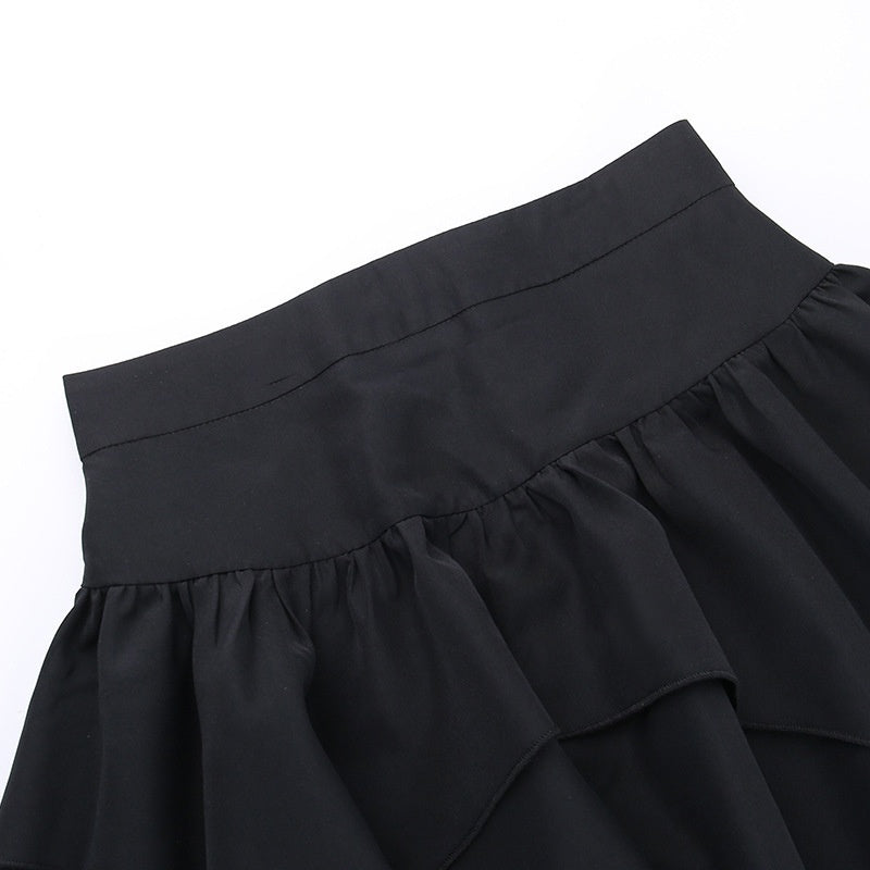 Slim-fit Irregular Hem Bubble Skirt Women
