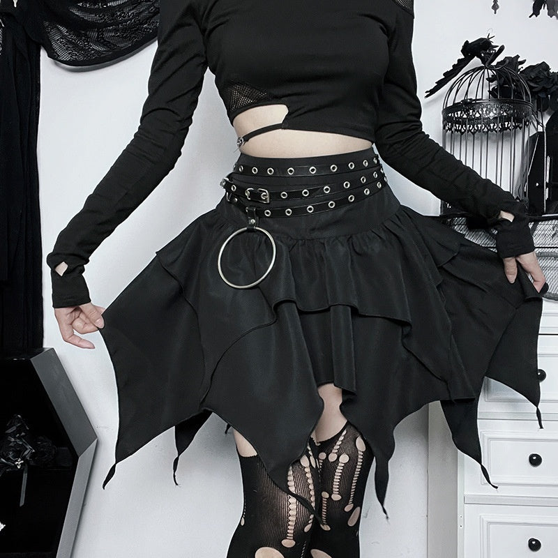 Slim-fit Irregular Hem Bubble Skirt Women