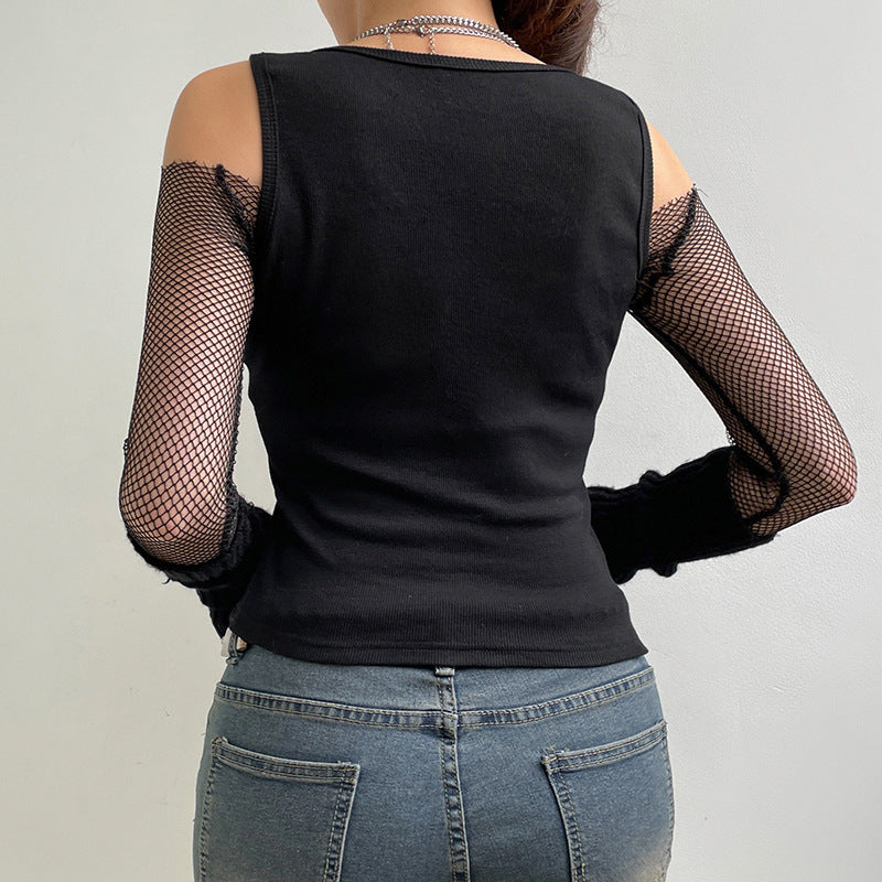 Trendy Women's Retro Distressed Personalized Print Vest
