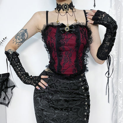 Autumn Dark Style Gothic Vintage Lace Camisole
