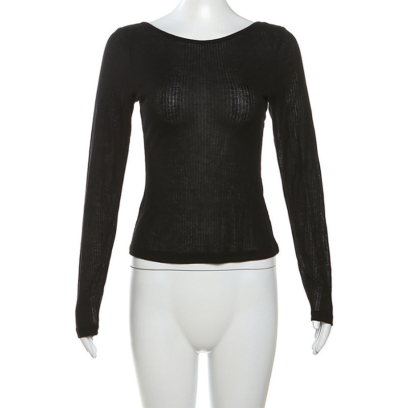 Fashion Women's Wear Solid Color Slim Fit T-shirt