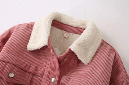 Thin striped corduroy cotton coat Korean style