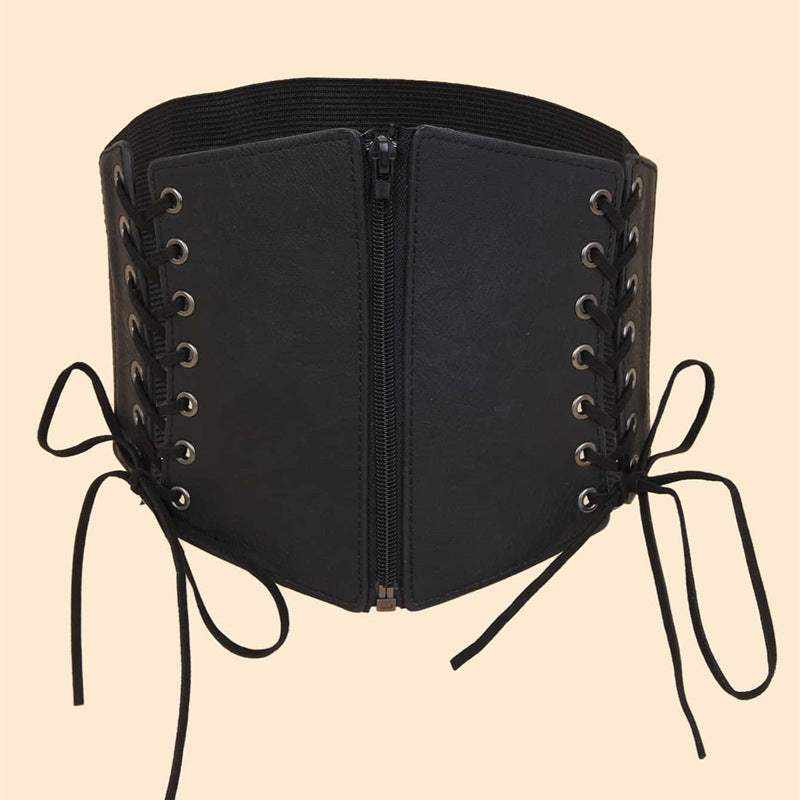 Leather Girdle Shirt Sweater Decoration Was Thin Braided Waist Belt