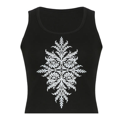 Trendy Women's Retro Distressed Personalized Print Vest