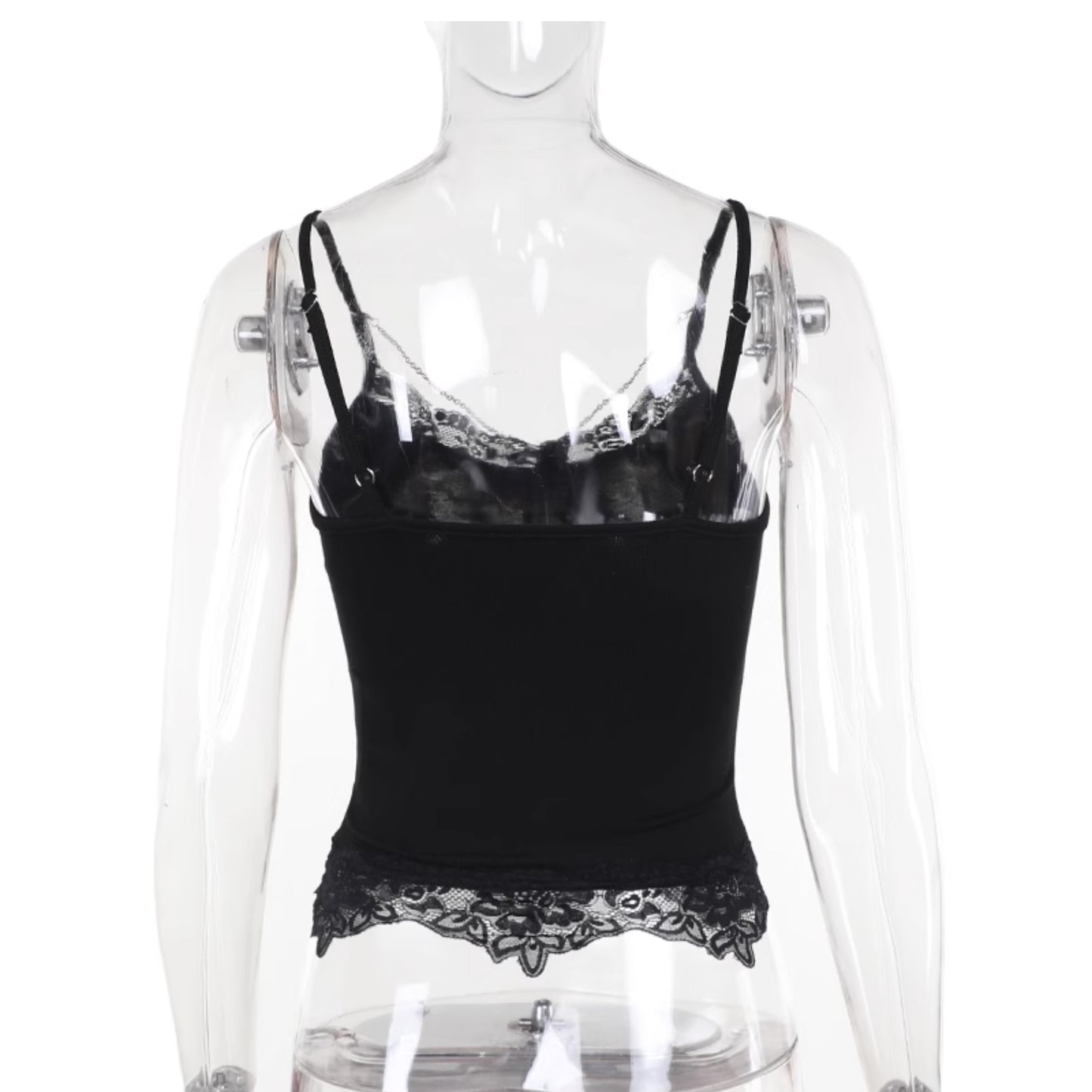 Hot Girl Small Sling Dark Lace Outerwear Vest