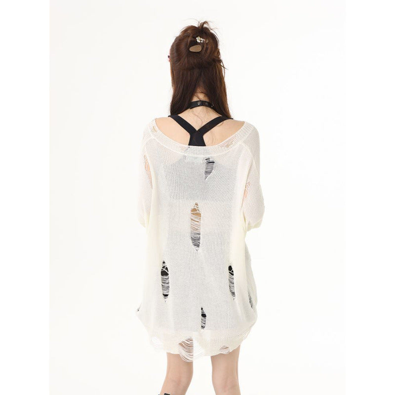 Fashion Graffiti Butterfly Hollow T-shirt