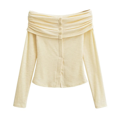 Women's Off-shoulder Long-sleeved Sweater