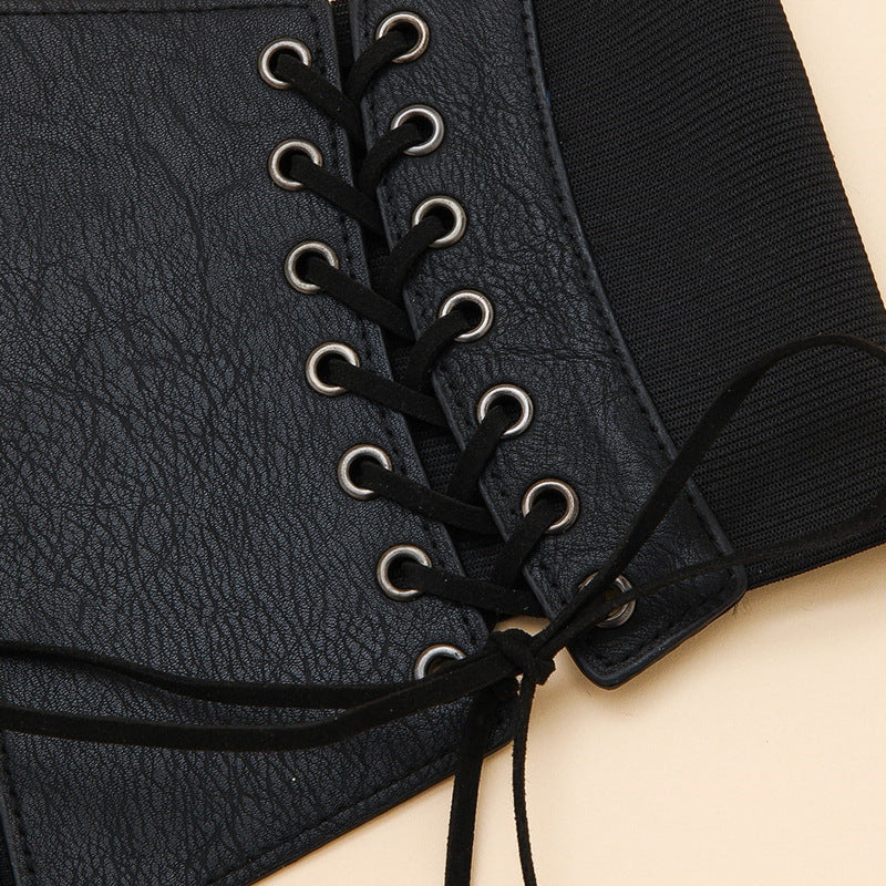Leather Girdle Shirt Sweater Decoration Was Thin Braided Waist Belt