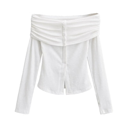 Women's Off-shoulder Long-sleeved Sweater
