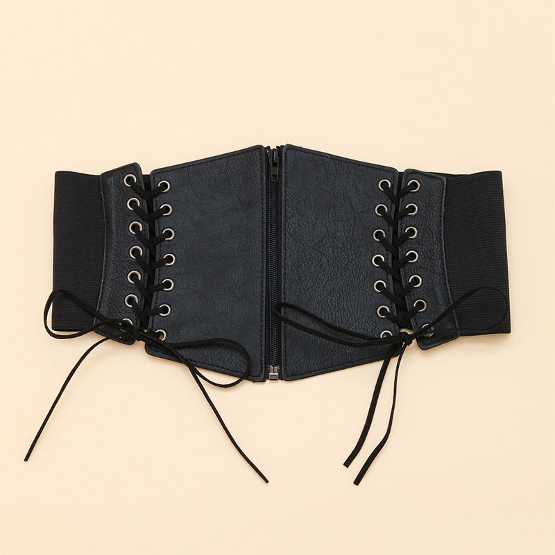Leather Girdle Shirt Sweater Decoration Was Thin Braided Waist Belt