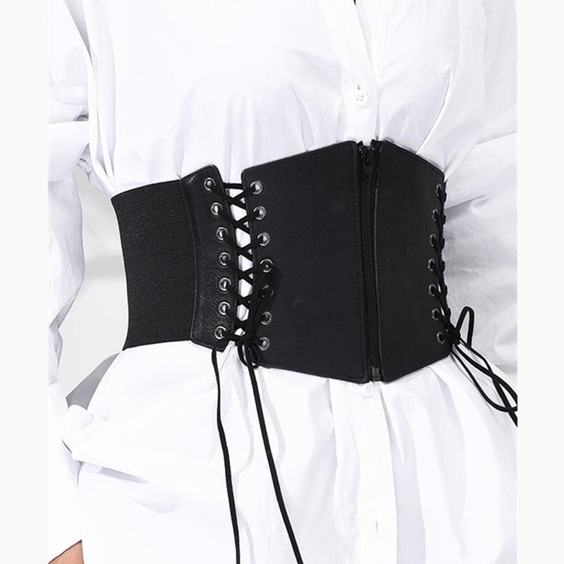 Leather Girdle Shirt Sweater Decoration Was Thin Braided Waist Belt