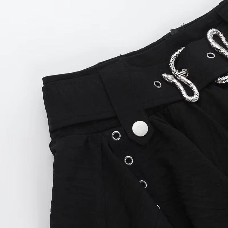 Gothic Mesh Tiered Mini Skirt SK8