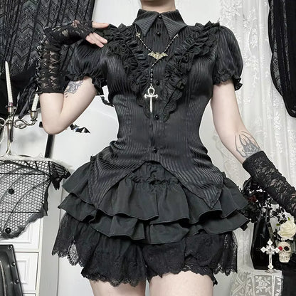 Gothic Dark Wind Mini Skirt SK5