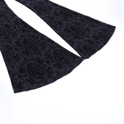 Lace High Waist Slimming Bell-bottom Pants – Punk Style Trousers for Women PT2