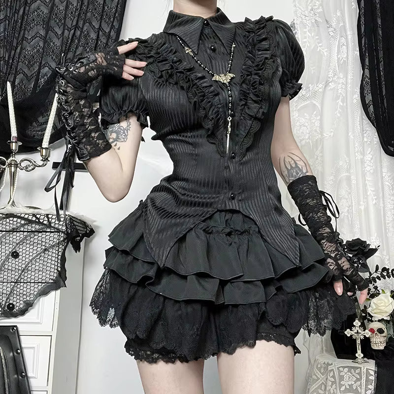 Gothic Dark Wind Mini Skirt SK5