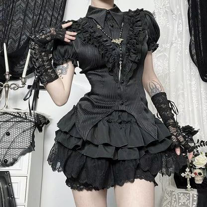 Gothic Dark Wind Mini Skirt SK5