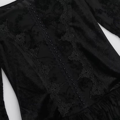Black Summer V-Neck A-Line Dress DS4