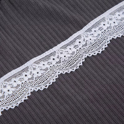 Sweet Lace Stitching Two-Piece Women's Top