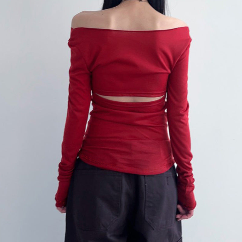 Streetwear Casual Off-shoulder Clothing Women Personalized Hollow Backless Women's Blouse BLS1