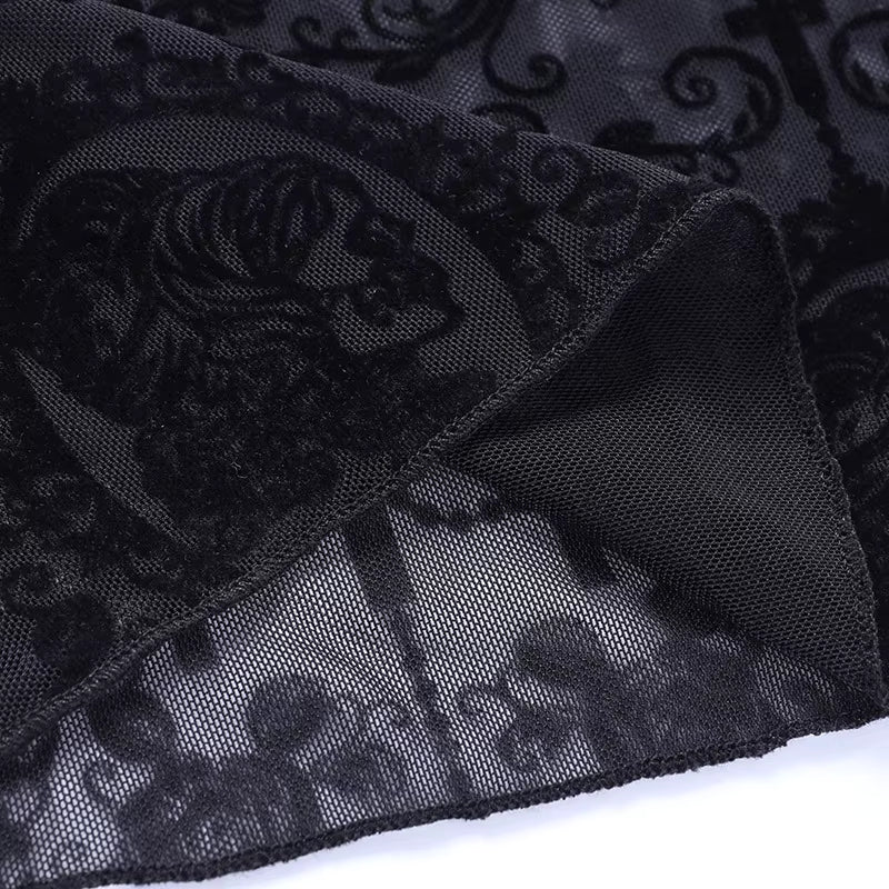 Lace High Waist Slimming Bell-bottom Pants – Punk Style Trousers for Women PT2