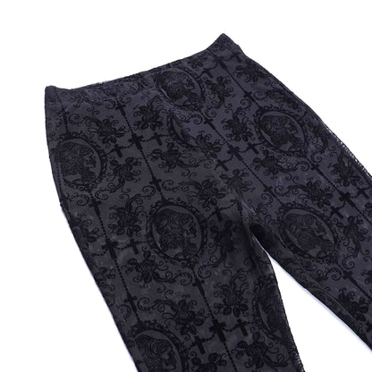 Lace High Waist Slimming Bell-bottom Pants – Punk Style Trousers for Women PT2