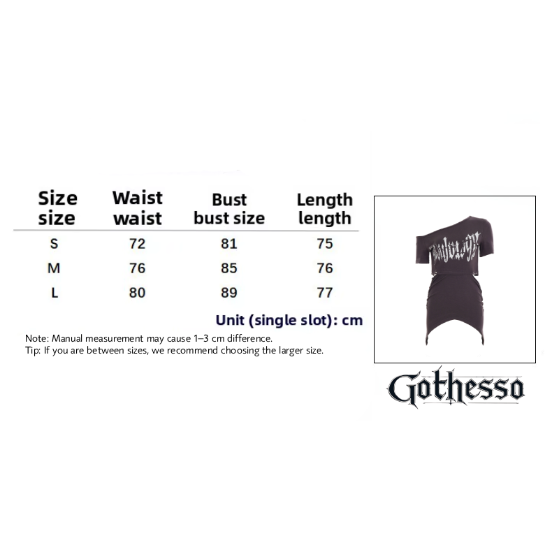 Summer Punk Irregular Round Neck T-Shirt – Women’s Letter Print Top TS1