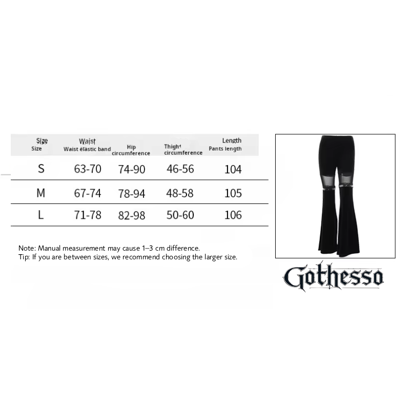 Hot Girl Mesh-Panel Bell-Bottom Pants