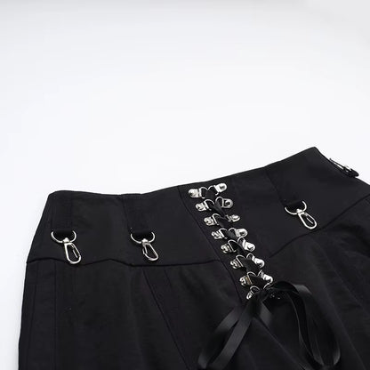 Black High Waist Long Skirt SK9