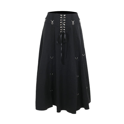 Black High Waist Long Skirt SK9