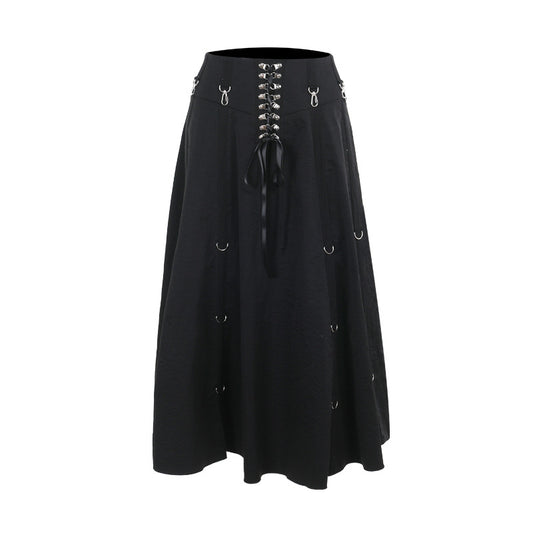 Black High Waist Long Skirt SK9