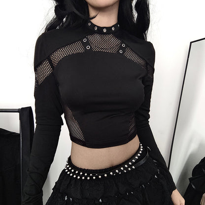 Dark Style Fashion Hollow Design Sense T-Shirt