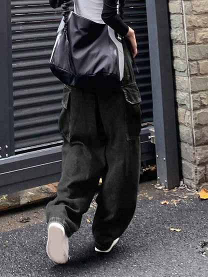 Y2K High-Waist Wide-Leg Baggy Denim Pants for Women PT5