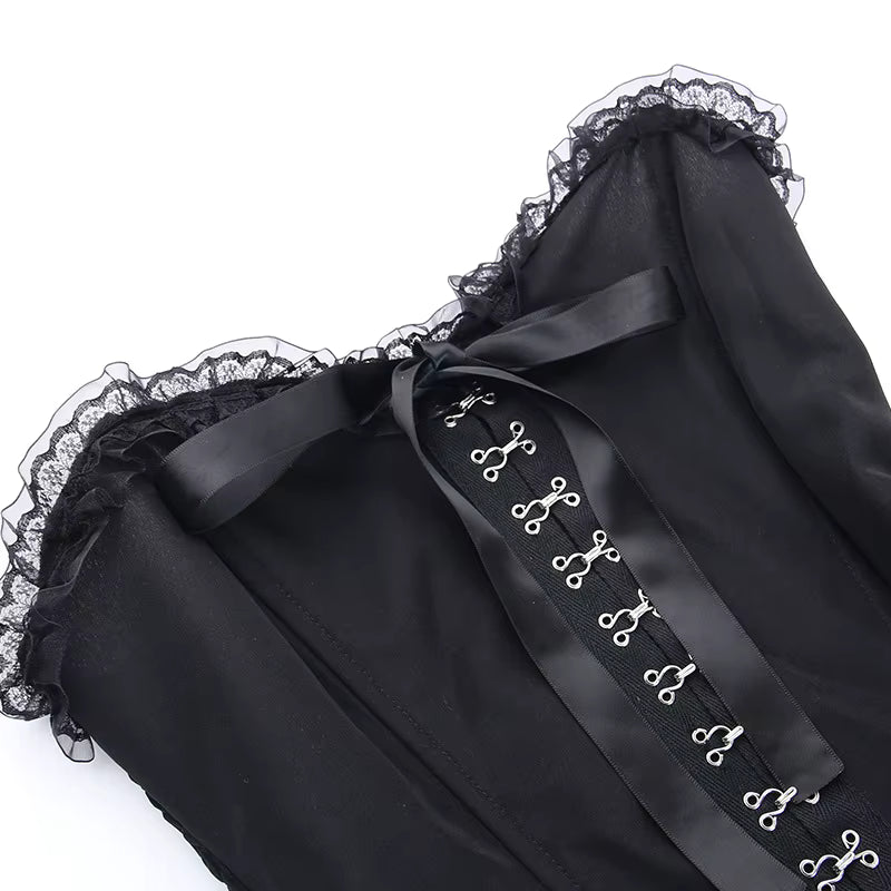 Slim Gothic Slippers Expansion Black Skirt Women DS3