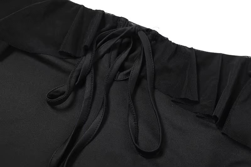 Off-shoulder Backless Ruffles Solid Color Sheath Short Dress Women DS8