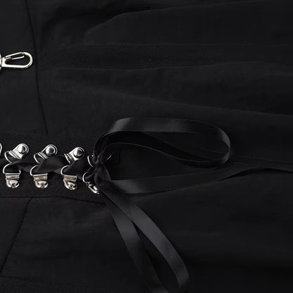 Black High Waist Long Skirt SK9