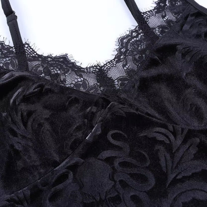 Lace Spaghetti-strap Vest – Gothic & Casual T8