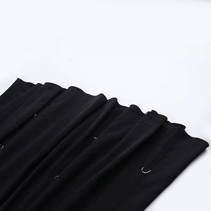 Black High Waist Long Skirt SK9