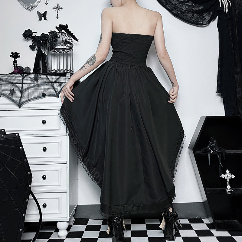 Slim Gothic Slippers Expansion Black Skirt Women DS3