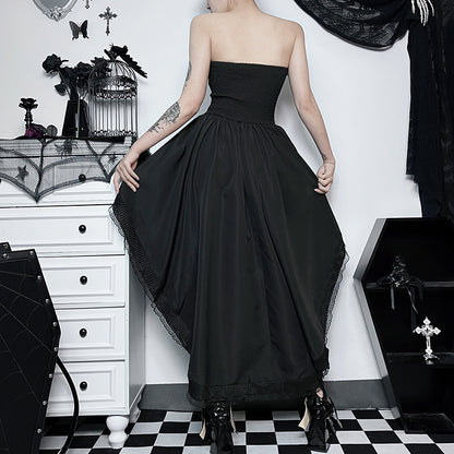 Slim Gothic Slippers Expansion Black Skirt Women DS3