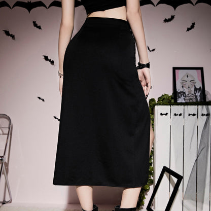 Gothic High Slit Lace-Up Skirt